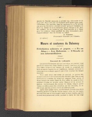 Moeurs et coutumes du Dahomey.