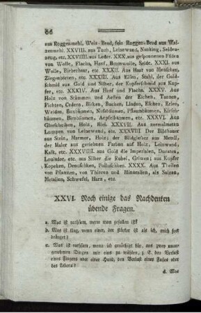 XXVI. Noch einige das Nachdenken uebende Fragen - XXX. Etwas von der Zahlenkunst
