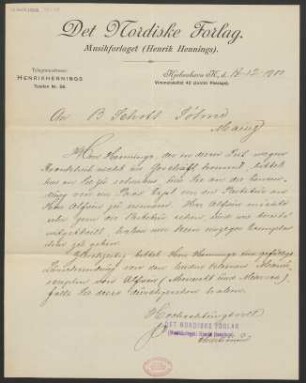 Brief an B. Schott's Söhne : 17.12.1900