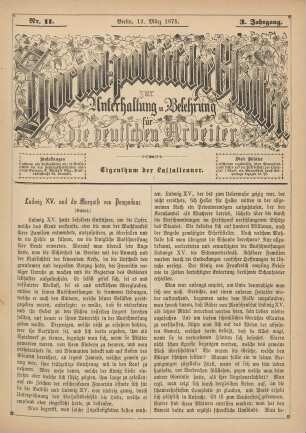 Nr. 11. Berlin, 13. März 1875. 3. Jahrgang.
