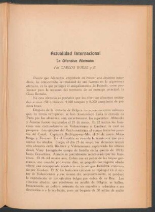 Actualidad internacional - La ofensiva alemana