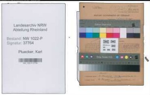Entnazifizierung Karl Pluecker , geb. 07.04.1882 (Geschaeftsfuehrer)