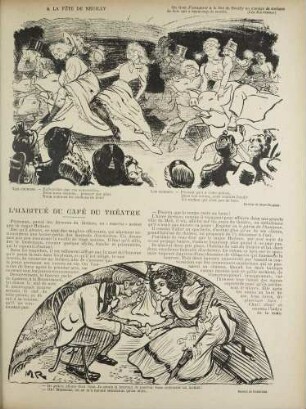 À la fête de Neuilly. On vient d'inaugurer à la fête de Neuilly un manège de cochons de bois qui a beaucoup de succès. (Les journeaux); L'Habitué du café du théatre