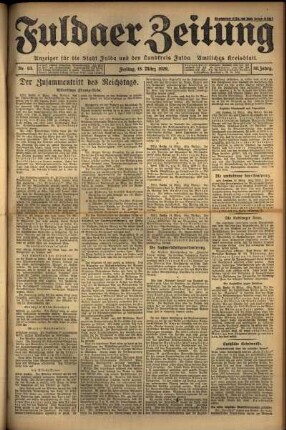 Erste Ausgabe vom Freitag, den 15. März 1929.