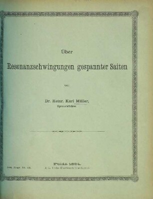 Über Resonanzschwingungen gespannter Saiten