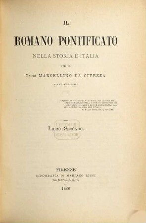 Il Romano Pontificato nella Storia d'Italia, 2