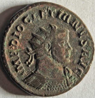 Römische Münze, Nominal Antoninian, Prägeherr Diocletian, Prägeort Lyon, Original