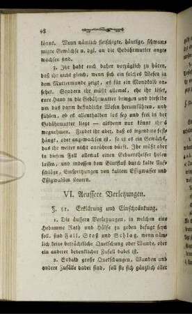 VI. Aeussere Verletzungen.