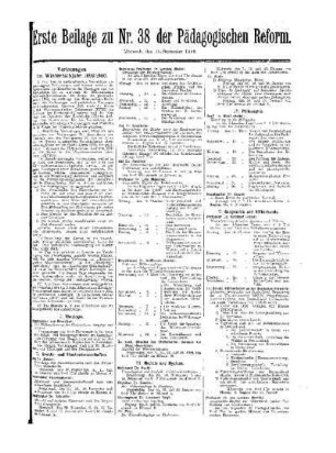 Vorlesungen im Winterhalbjahr 1899/1900 : erste Beilage zu Nr. 38 der Pädagogischen Reform