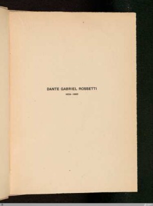 Dante Gabriel Rossetti: Aus: Das Haus des Lebens