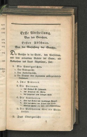Erster Abschnitt. Von der Verfassung der Gerichte.