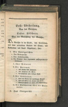 Erster Abschnitt. Von der Verfassung der Gerichte.