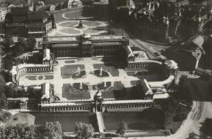 Dresden-Altstadt. Zwinger. Luftbild-Schrägaufnahme von Südwesten