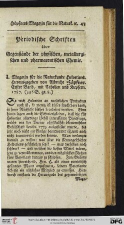 Periodische Schriften