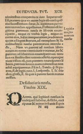 De fiduciaria tutela. Titulus XIX,