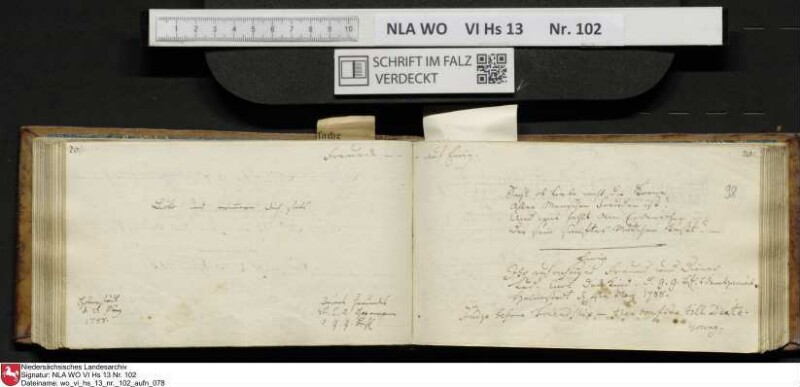 Stammbuch des Johann Christian Wilhelm Schütze aus                            Braunschweig
