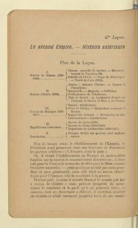 Le second Empire. - Histoire extérieure