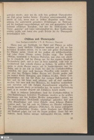 Obstbau und Bienenzucht