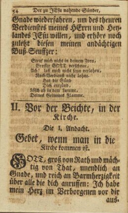 II. Vor der Beichte, in der Kirche