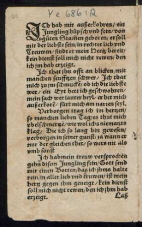 JCh hab mir außerkohren/ ein || Jungling hüpsch vnd fein/