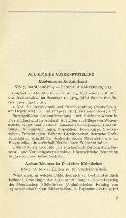 Allgemeine Auskunftsstellen