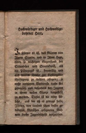 Hochwürdiger und hochwohlgebohrner Herr.