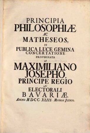 Principia Philosophiae Ac Matheseos