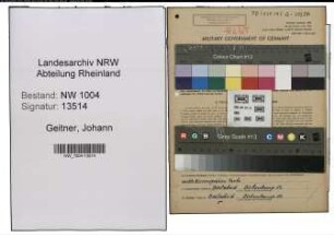 Entnazifizierung Johann Geitner , geb. 16.08.1893 (Waechter)