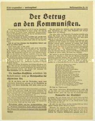 Flugblatt der Deutschen Erneuerungs-Gemeinde gegen die Politik der KPD