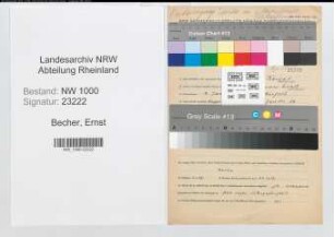 Entnazifizierung Ernst Becher, geb. 03.01.1910 (Pflastermeister)