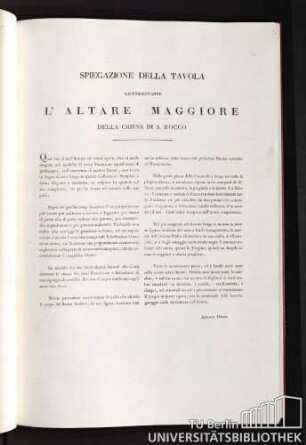 Spiegazione della Tavola rappresentante l' Altare Maggiore della Chiesa di S. Rocco