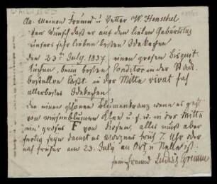 Brief von Ludwig Emil Grimm an Johann Werner Henschel