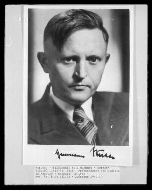Hermann Stütte? (1919-?), 1946-? Privatdozent der Medizin in Marburg