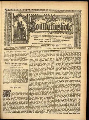 Erste Ausgabe vom Sonntag, den 25. April 1909.