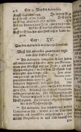 Cap. XV. Von den Adverbiis und Interjectionibus.