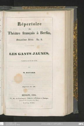 Les gants jaunes : vaudeville en un acte