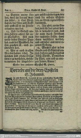 Vorrede auf die drey Episteln S. Johannis