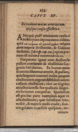 Caput XV. De ratione motus arteriarum, ejusque causa effectrice