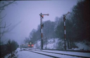 Oppenweiler Lok 218 007 E3077 S-BT UIC-X-Wagen Ausfahrsignale