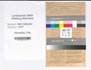 Entnazifizierung Fritz Hemecke, geb. 17.11.1893 (Verw.Inspektor)