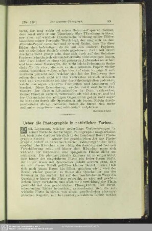 Ueber die Photographie in natürlichen Farben