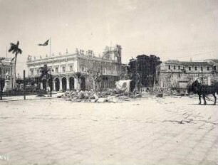 Havanna, Kuba. Baustelle am Placa del Armas