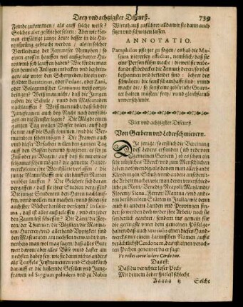Vier und achtzigster Discurß. Von Gerbern und Lederschmierern.