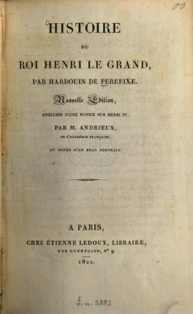 Histoire du roi Henri le Grand