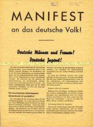 Programmatisches Dokument der SED vom Vereinigungsparteitag