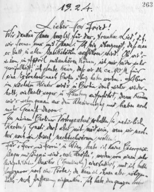 Brief an Oskar Fried