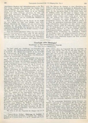 257-260 Theologie oder Ideologie?