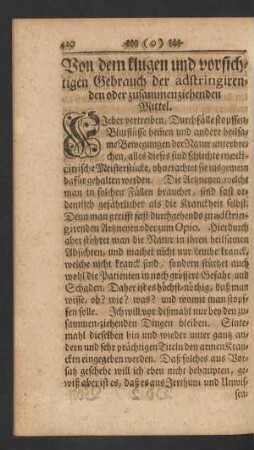 Von dem klugen und vorsichtigen Gebrauch der adstringirenden oder zusammenziehenden Mittel