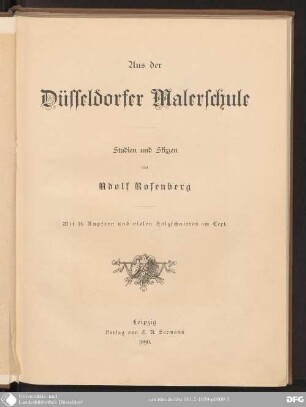 Aus der Düsseldorfer Malerschule : Studien und Skizzen ; mit 16 Kupfern und vielen Holzschnitten im Text