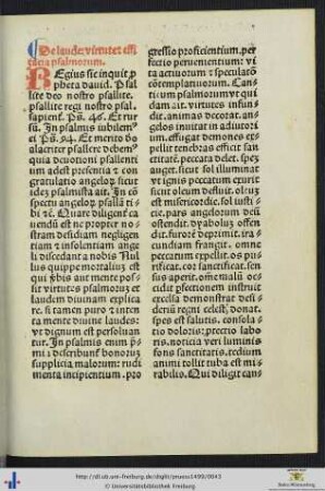 De laude: virtutes efficacia psalmorum